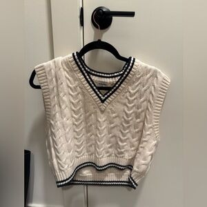 Sunday Best Cream and Black Knit Vest